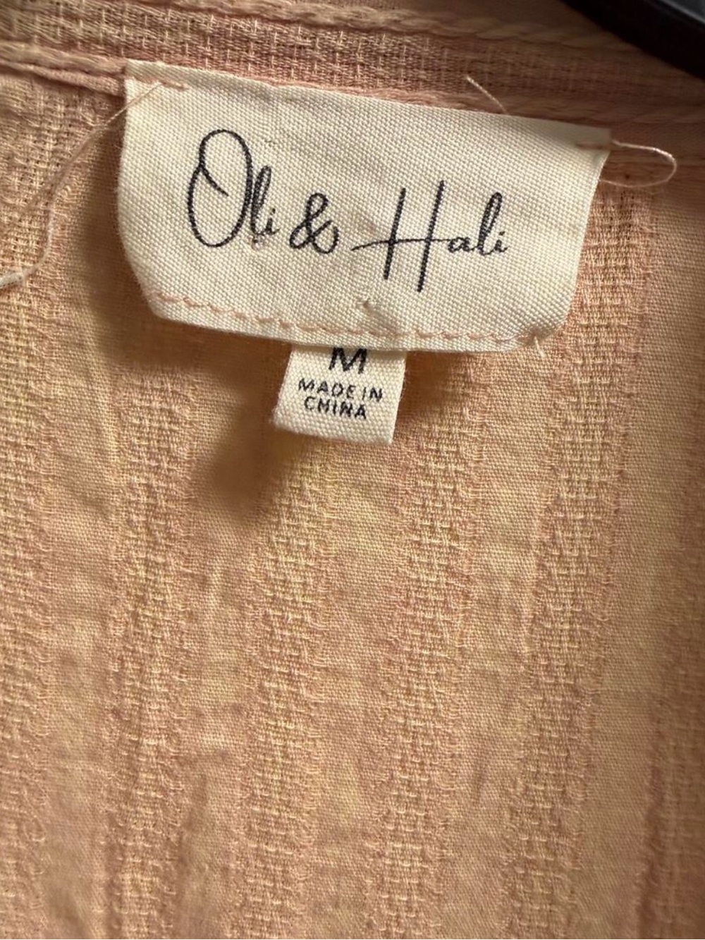 Oli & Hali Peach Textured Button-Front Shirt - Picture 3 of 7